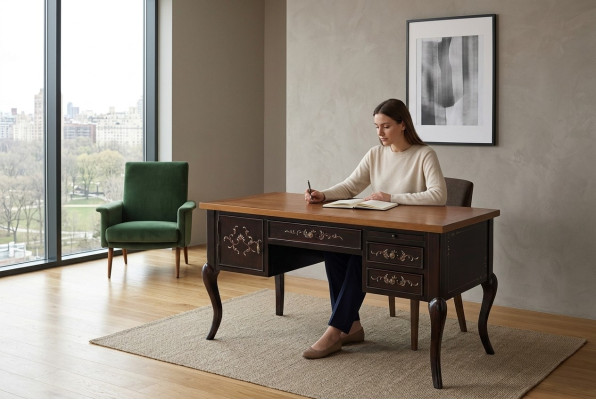 Sekretär Kolonial Stil Schreibtisch Büro Schreibtische Tische klassischer Tisch