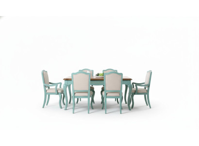 Essgarnitur Esstisch 6 x Stuhl Set Set Garnitur Tisch Klassische Essgruppe 7tlg.