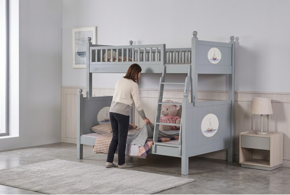 Elegantes Kinderzimmer Bett Etagen Hochbett Luxus Jugendbett Hoch Etage Betten
