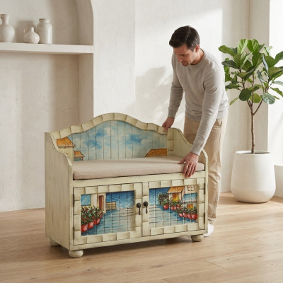 Polsterbank Sitzbank Designer Bank Sitzbank Sitzmöbel Holzbank Schuh