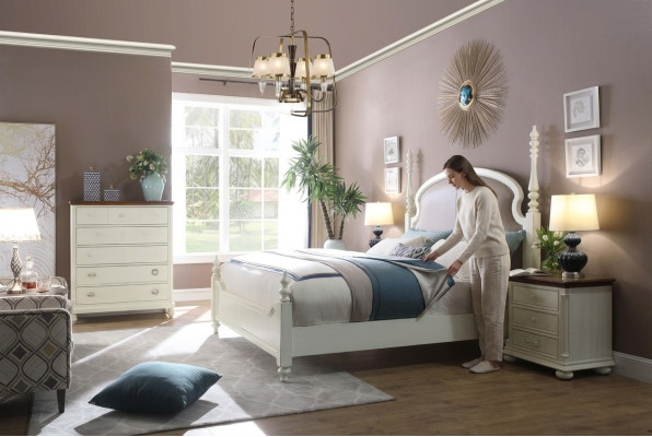 Bett Nachttisch Kommode 3 tlg. Schlafzimmer Set Design Modern Luxus Betten Neu