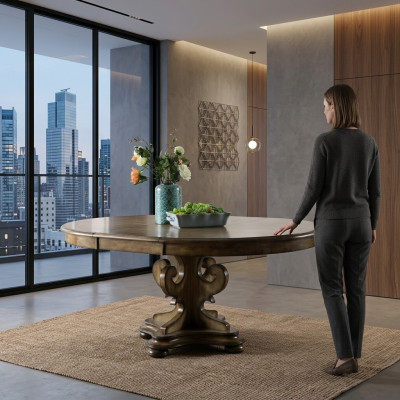 Designer esstisch luxus esszimmer tische polster holz tisch Rund möbel
