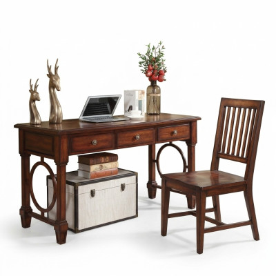 Schreibtisch 2tlg. Set Büro Einrichtung Tisch Holz Design Möbel Schrank Computer
