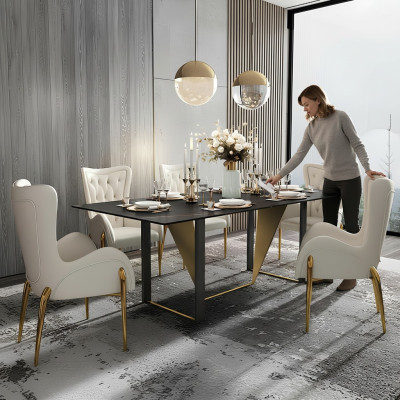Ess Zimmer Chesterfield 1x Stuhl Set Garnitur Sitz Polster Wohnzimmer