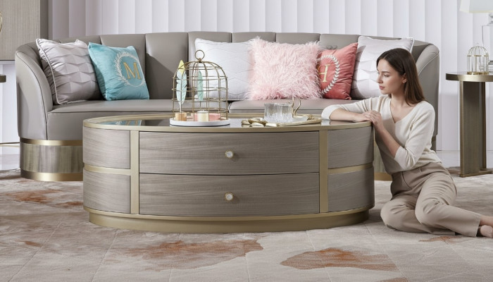 Moderner Couchtisch Tisch Sofa Design Tische Deko Holz Wohnzimmer Beistell
