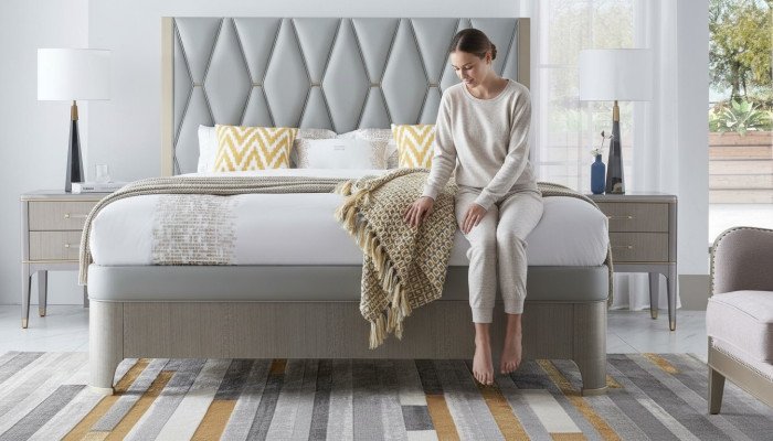 Bett 2x Nachttisch 3 tlg. Schlafzimmer Set Design Modern Luxus Gruppe