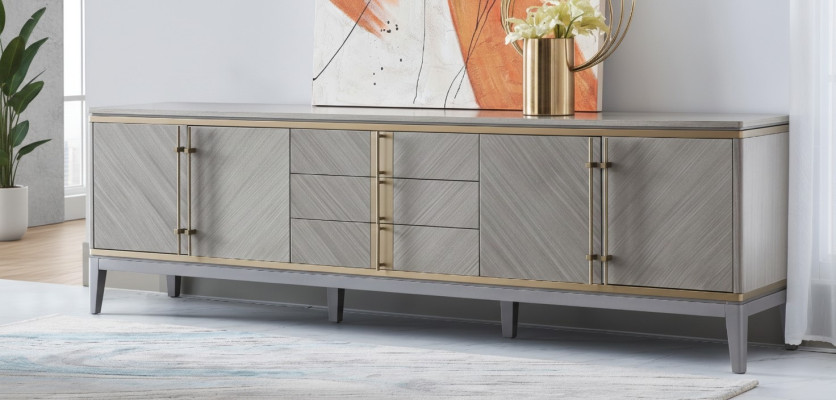 Design Kommode Anrichte Dekor Side Low Board Schrank Wohn Zimmer Regal
