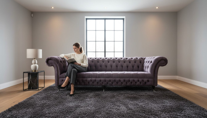 xxl Big Sofa Couch Chesterfield 265cm Polster Sofas 4 Sitzer Leder