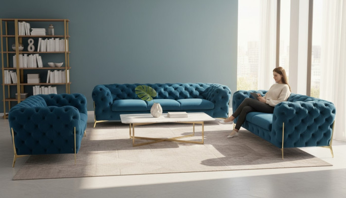 Sofagarnitur 3+2 Sitzer Set Design Sofas Polster Couchen Moderne Couch