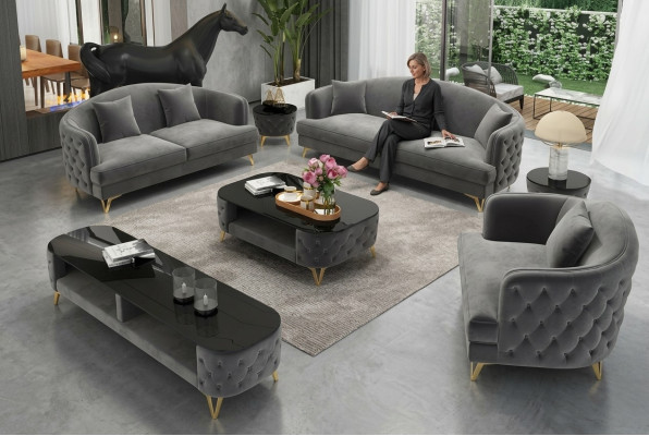 Luxus Sofagarnitur Couch Polster Set Sitz Sofa Garnituren 321 Sitz 3tlg.
