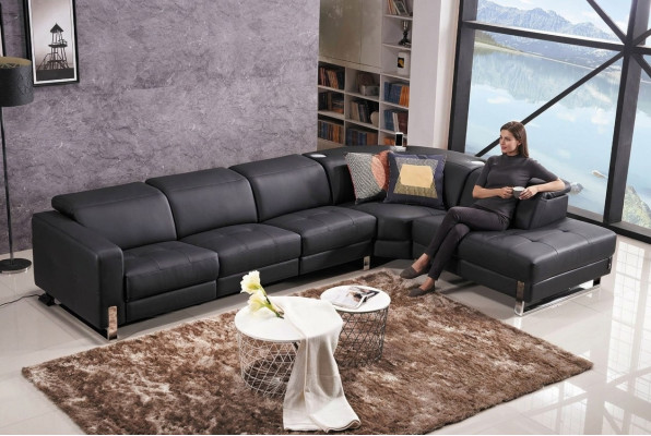Luxus Sofa L-Form Ledersofa Couch Wohnlandschaft Garnitur Design Modern Sofa Ecksofa