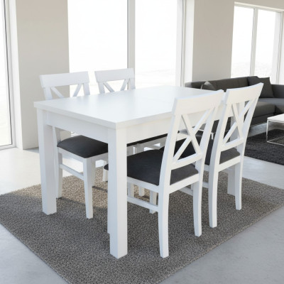 Design Holz Esszimmer Set Tisch 4x Lehn Stühle Set Garnitur Polster 5tlg Lehn