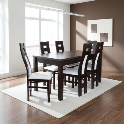 Komplett Set Esstisch 6x Stühle Esszimmer Ess Gruppe Holz Tische 7tlg Echtholz