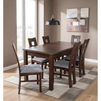 Designer Möbel Holz Tisch Sitz Ess Zimmer 6x Stühle 7tlg. Set Garnitur Echtholz