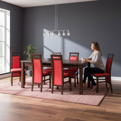 Komplett Set Esstisch Esszimmer 6x Stühle Set Ess Gruppe Holz Tisch Tische 7tlg