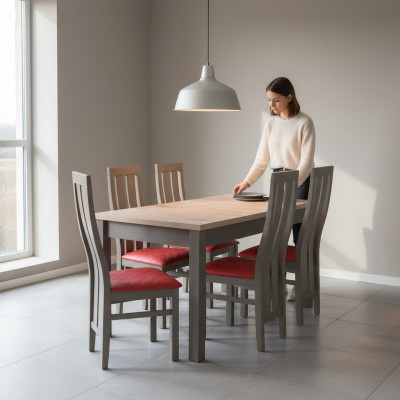 Komplett Set Esstisch 6x Stühle Esszimmer Set Ess Gruppe Tisch Tische 7tlg Neu
