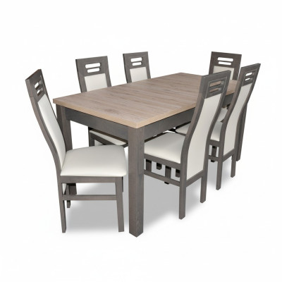 Echtholz Lehnstuhl Möbel Holz Tisch Sitz Ess Zimmer 6x Stühle 7tlg. Set Garnitur