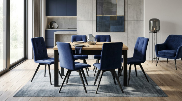 Gruppe Esszimmer Polster Stuhl Möbel Garnitur Design 7tlg. Set Tisch + 6 Stühle