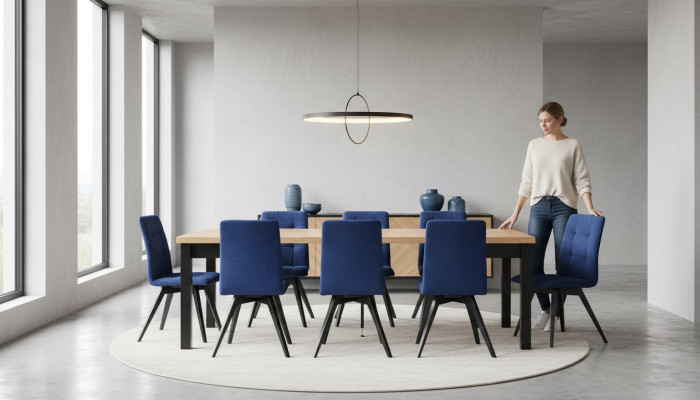 Lehnstühle Esstisch Tisch Holz Esszimmer Garnitur 6x Stuhl Set Stühle 7 tlg. Set