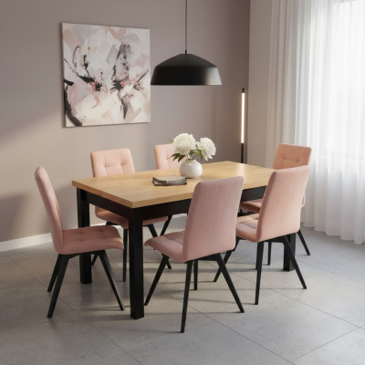 Luxus Esszimmer Gruppe Garnitur Design 7tlg.Tisch + 6 Stühle Lehnstühle Möbel