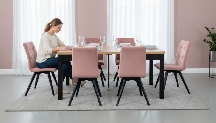 Modern Esszimmer Möbel Esstisch + 6 Stühle Komplett Garnitur 7tlg. Set Gruppe