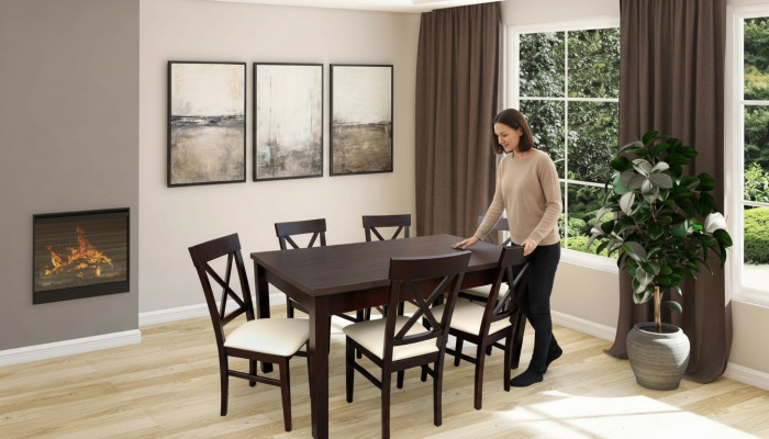 Komplett Set Esstisch 6x Stühle Esszimmer Ess Gruppe Stein Garnitur Tische 7tlg