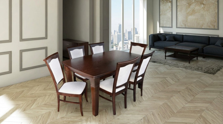 Komplette Essgarnitur 7tlg. Esszimmer Garnitur Set Modern Tisch 6x Stühle Stuhl