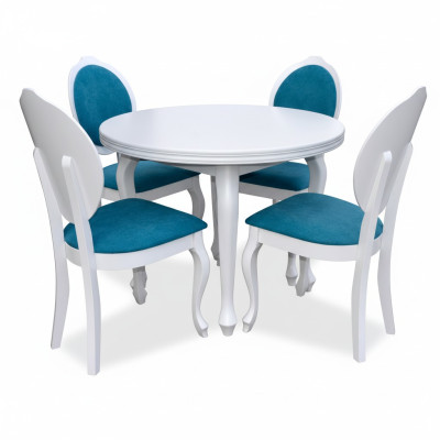 Esstisch + 4 Stühle Esszimmer Set Essgruppe Klassischer Tisch 5tlg Set Stuhl neu