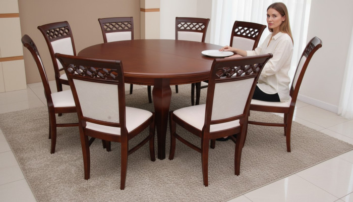Esszimmer Tsiche Gruppe Esstisch Tisch Holz Garnitur 8x Stuhl Set Stühle 9tlg