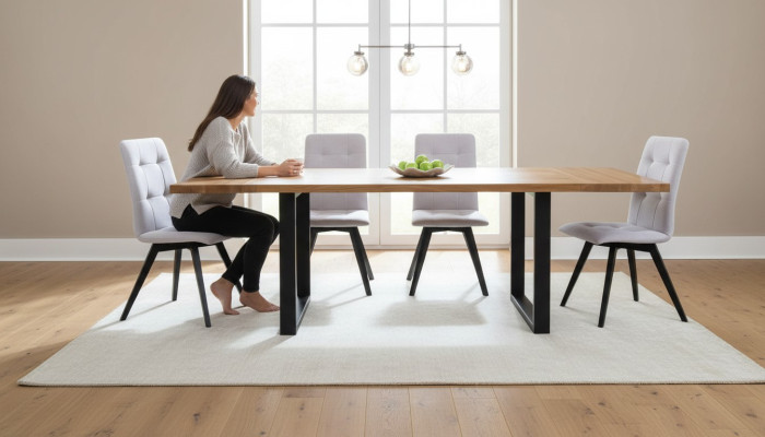 Ess Zimmer Holz Tisch Design Wohn Set Garnitur Set Klassische Möbel 7 tlg. Neu