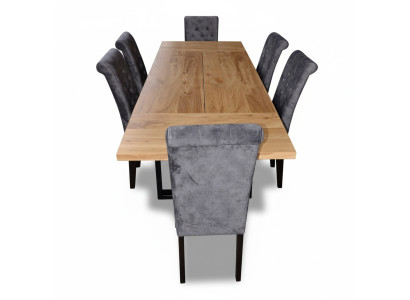 Modern Esstisch Tisch Holz Esszimmer Garnitur 6x Stuhl Set Stühle 7 tlg Set neu