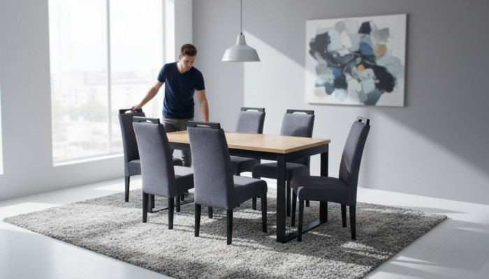 Klassisches Esszimmer Set Rechteckig Tisch 6 Stühle Sessel Gruppe Garnitur 7tlg.