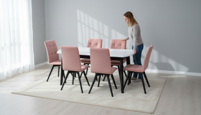 Esstisch 6 Stühle Stuhl Esszimmer Garnitur Klassischer Tische Tisch 7tlg. Neu