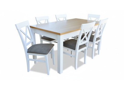Esstisch + 6 Stühle Esszimmer Set Essgruppe Klassischer Tisch Tische S18/K64 Neu