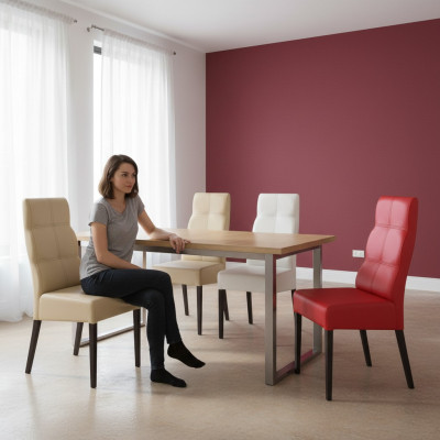 Designer Stuhl Luxus Lehnstuhl Polster Stühle Gastro Esszimmer Design Sitz Neu 