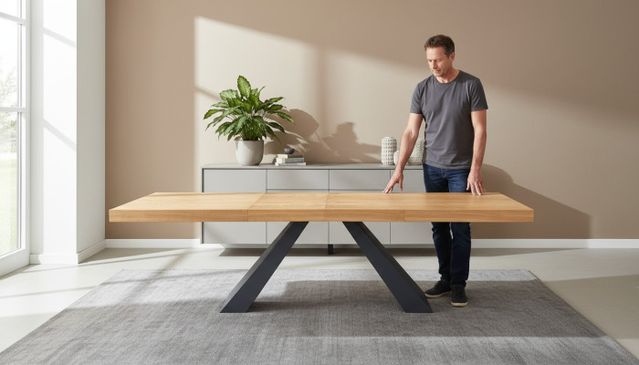 Tisch Esstisch Holztisch xxl Konferenztisch 100x200cm Ausziehbar 280cm massiv 
