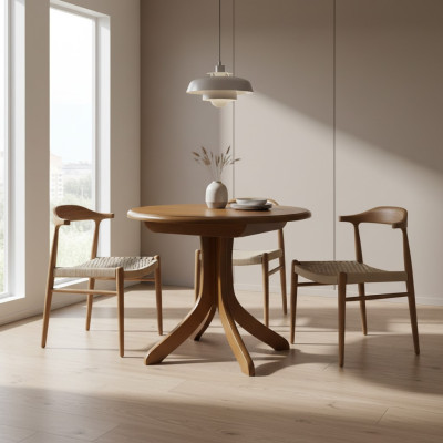 Design Esstisch Moderne Tische Wohnzimmer Holz 90x90/125cm Küchen Esstische Neu