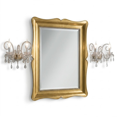 Spiegel Möbel Barock Klassischer Wandspiegel Holz 85x105 Glas Rahmen Wand Gold