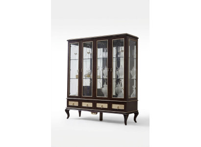 Klassische Design Vitrine Schrank italienische Möbel Vitrinen Glas Neu