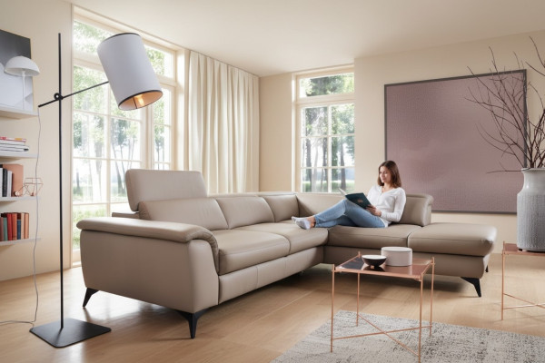 Ecksofa Sofa Couch Polster Leder Wohnlandschaft Couchen Sofas Ecke