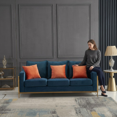 Dreisitzer Couch Polster Sofa Design 3er Sitz Sofas Zimmer Möbel Beige