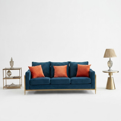 Dreisitzer Couch Polster Sofa Design 3er Sitz Sofas Zimmer Möbel Beige