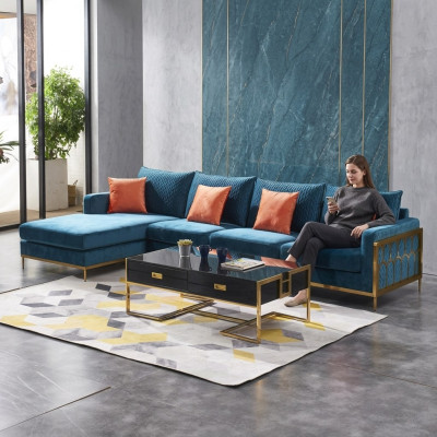 Ecksofa Grau Stoff L Form Sofa Couch Couch Design Polster Textil Modern
