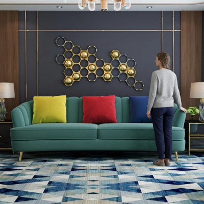 Couch Samt Textil Wohnzimmer Sofa Couchen Klassische Dreisitzer xl Polster