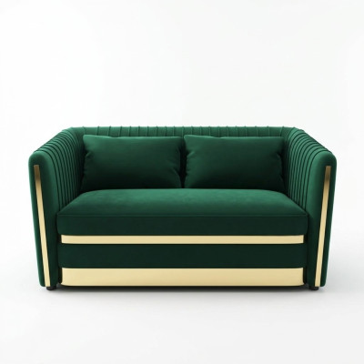 Grün Designer Sofa Couch Polster xxl 2 Sitzer Big Sofas Couchen Textil Leder