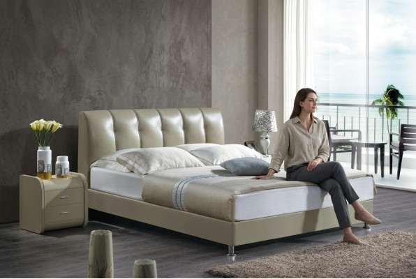 Luxus Schlafzimmer Bett Polster Design Luxus Doppel Hotel Betten Lederbetten Neu.