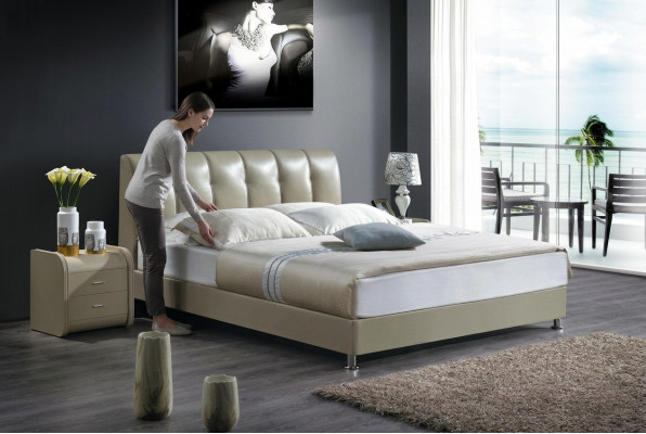 Bett Textil 2x Nachttisch 3 tlg. Schlafzimmer Luxus Set Möbel Modern Betten Neu