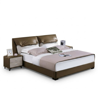 Klassisches Bett Doppelbett Betten Holz Braun Stil Echtes Holz Schlafzimmer Neu