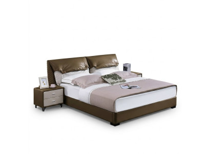 Klassisches Bett Doppelbett Betten Holz Braun Stil Echtes Holz Schlafzimmer Neu
