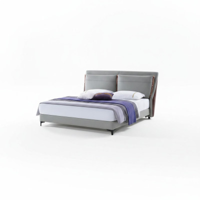 Holzbett Bett Doppelbett Luxus Möbel Schlafzimmer Hotel 180x200cm Betten Leder